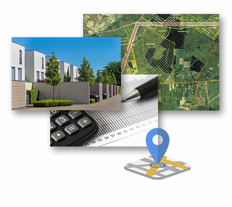 Title Engineering: property photos, survey plat and location pin